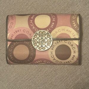 Coach Brown and Pink Women's Clutch Fair Condition